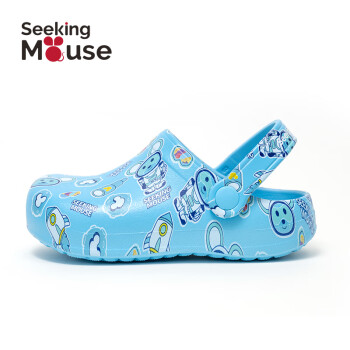 SEEKING MOUSE儿童生物碳基环保凉鞋包头沙滩拖鞋夏季透气舒适防滑SMEV22003 蓝色小鼠 150（24码适合脚长142-148mm）