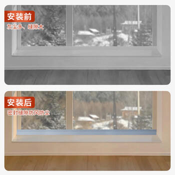 米乐奇冬季门窗缝隙防风胶带专治门窗漏风耐晒抗冻防风保暖防水自粘不易翘边白色-5cm宽*20m长【2卷】