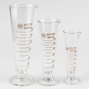 海斯迪克 HKCL-187 玻璃三角量杯 带刻度加厚计量杯 高透明实验室锥形玻璃器具量筒 100ml