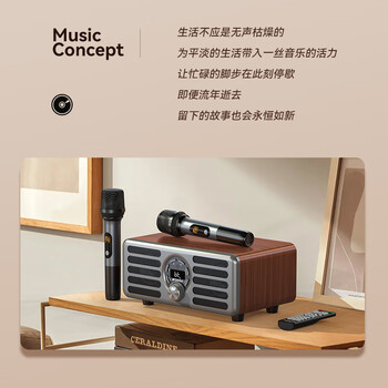 山水（SANSUI）N2家庭ktv音响套装客厅电视卡拉ok一体机k歌专用桌面迷你音响带话筒无线蓝牙音箱低音炮音乐播放器
