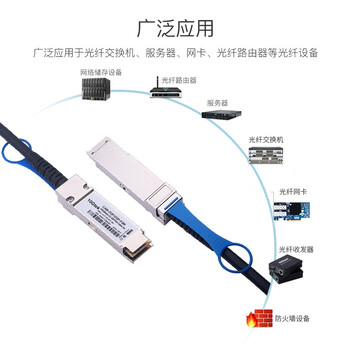万兆通光电 100G网卡用 100G交换机用 QSFP28高速铜缆 2米 30AWG 兼容华为/华三/思科/DELL/intel/迈络思