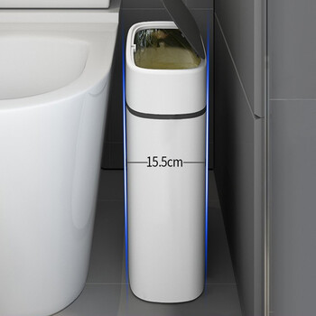 雯萱 按压翻盖垃圾桶14L卫生间厨房防臭客厅卧室带盖