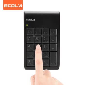 宜客莱（ECOLA）2.4GHz超薄无线数字键盘 数字键盘 笔记本数字小键盘 财务会计收银证券用 黑色NT-21WL