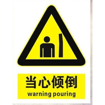 当心倾倒注意警告安全标识牌警示牌指示牌标示牌警示pvc塑料铝板 当心