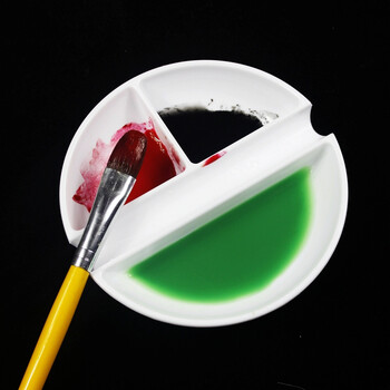 芬尚 多功能仿瓷调色盘调墨碟 国画水粉水彩调色用 学生毛笔书法文房用品可搁笔调浓淡墨