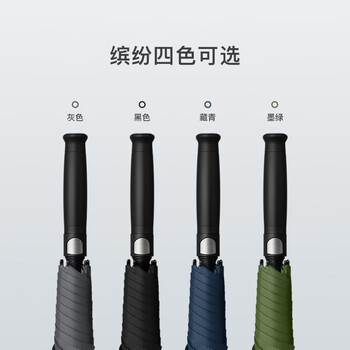 美度（MAYDU） 加大防风伞三人雨伞长柄晴雨伞耐用时尚简约 自动 M1153 墨绿色