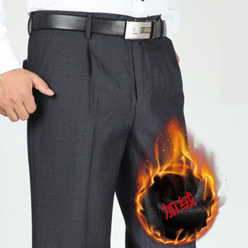 中老年西裤高腰深裆宽松老年人裤子男免烫加肥加大爸爸商务西装裤款麻