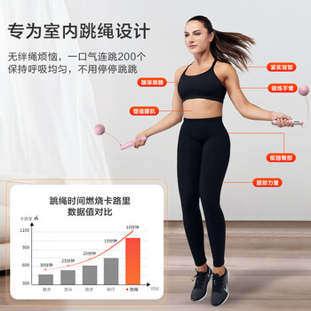 京东京造 大球无绳两用跳绳 计数成人负重减肥儿童中小学生中考专用 粉色