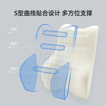 8H腰靠记忆绵人体工学腰垫办公室靠枕座椅靠背垫腰垫浅灰色K5