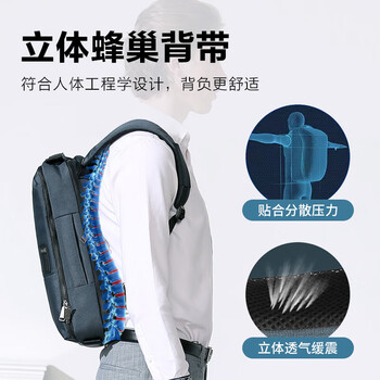 乐上（LEXON）三用背包双肩包男14/15英寸旅行商务电脑包公文包单肩斜挎包