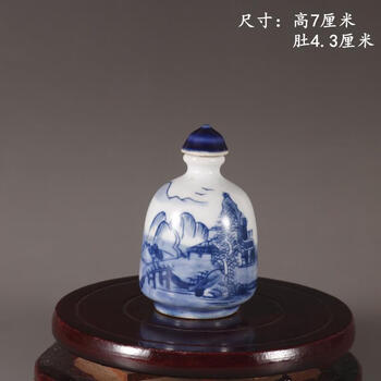 鼻煙壺　清朝　中国美術　染付　時代物　アンティーク 鼻煙壺清朝中国美術染付時代物アンティーク