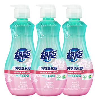 超能 内衣洗衣液5.16斤（860g*3瓶） 清新祛异味 内衣内裤洗 内衣净