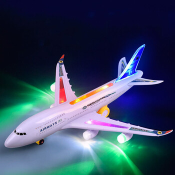 左一仁炫彩电动飞机带音效小孩玩具客机儿童玩具飞机模型45厘米超大号