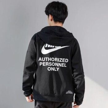 耐克（NIKE）外套男装春夏季新款BIGSWOOSH运动服休闲连帽梭织夹克上衣 DM6549-010/背后印花  M
