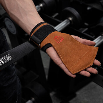 LAC助力带健身硬拉握力带引体向上防滑哑铃训练护具均码加厚2只装