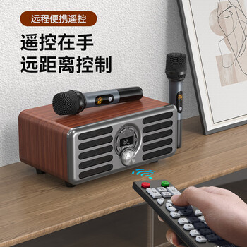 山水（SANSUI）N2家庭ktv音响套装客厅电视卡拉ok一体机k歌专用桌面迷你音响带话筒无线蓝牙音箱低音炮音乐播放器
