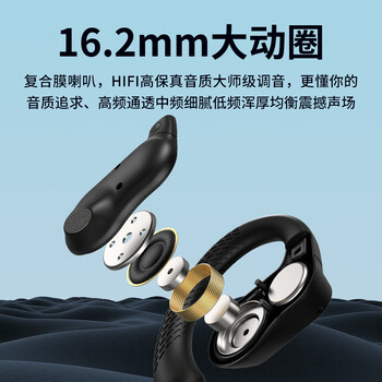 兰士顿蓝牙耳机挂耳式 骨传导概念开放不入耳 双麦降噪定向传音运动跑步骑行超长续航 TS05米黄色