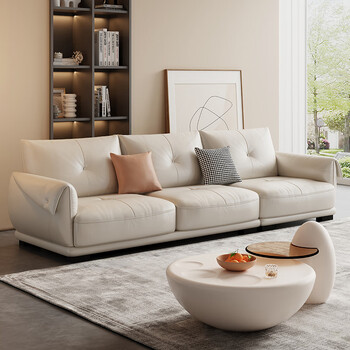 拉芙菲(lff)意式极简真皮沙发客厅轻奢小户型设计师款直排沙发8335尊