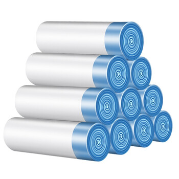 利得 抽绳垃圾袋白色45*50cm200只单面0.8丝家用厨房自动收口手提袋