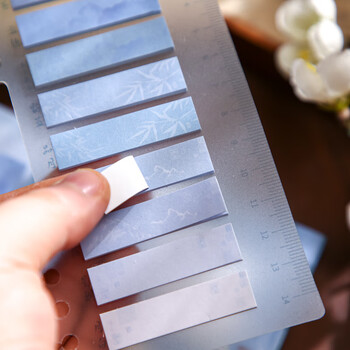 TaTanice 便利贴古风山水墨画高颜值贴纸国风插画简约留言本便签纸有粘性索引贴 水天一色