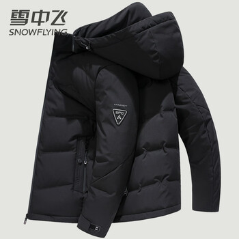 雪中飞羽绒服短款男士时尚立领连帽秋冬季保暖舒适加厚防寒中青年羽绒