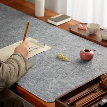 漢墨 耐磨加厚灰色包边毛毡垫 初学者学生书法国画5mm厚50*70cm 文房四宝写毛笔字用毛毡布桌布	