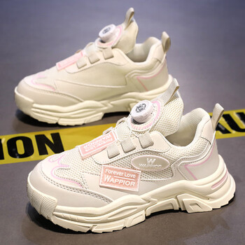 bjzp安·踏踏童鞋女童老爹鞋秋季儿童运动鞋旋转扣中大童女孩耐··克