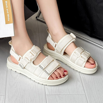 回力 warrior 凉鞋女夏季运动凉拖鞋软底轻便魔术贴休闲鞋飞织百搭