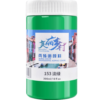 美邦祈富（BGI-WAPM）丙烯颜料300ml淡绿外墙内墙防水防晒不掉色木头石头上色肌理画diy材料美丽乡村系列A8056美育工具