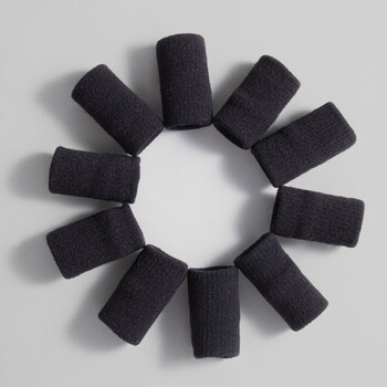 LAC护指套手指保护套10只装篮球护指运动护具防滑弹力绷带手指套黑色