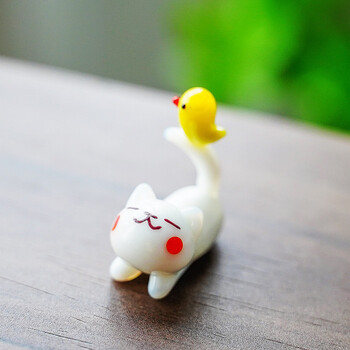 手作蓝玻璃蛙 日本手作硝子玻璃摆件猫咪宠物可爱卡通桌面动物伴手礼