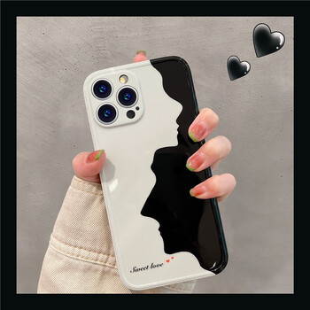 高级感艺术人脸适用苹果14promax手机壳黑白配色简约风iphone13小众