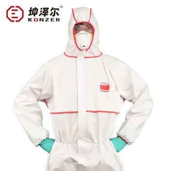 坤泽尔 K2000B双层一次性白色连体防护服透气防尘防水隔离服油漆喷涂工作服 K2000B白红标准款 XXL