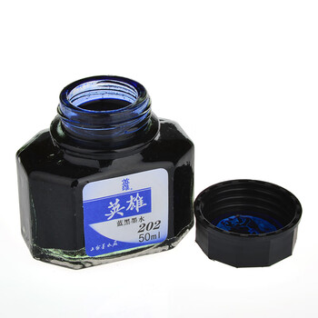 英雄（HERO） 钢笔/签字笔墨水非碳素墨水50ml蓝黑色英雄墨水202