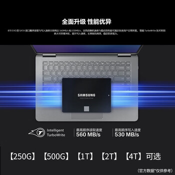 三星870EVO 固态硬盘 SATA3.0接口2.5英寸台式机笔记本固态硬盘SSD 【500G/512G】 固态硬盘