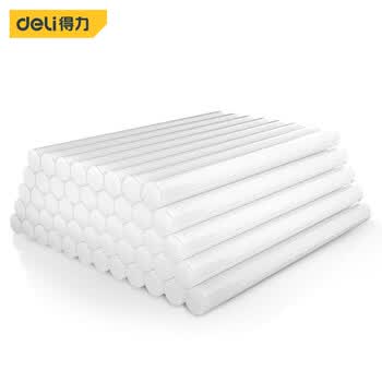 得力（deli）高粘性零甲醛热熔胶棒胶枪胶条家用50支纸盒装 7*160mmROHS认证