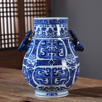 双耳青花瓷瓶价格报价行情- 京东