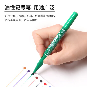 斑马牌（ZEBRA）速干油性小双头记号笔 多用签字笔光盘笔 勾线描边笔 YYTS5 绿色