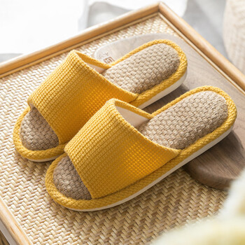 乔贝曼夏天编织拖鞋亚麻拖鞋女士室内四季夏季情侣棉麻居家男女家居