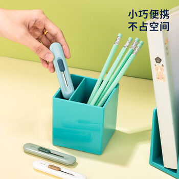 得力（deli）简约迷你随身美工刀 拆快递小刀 学生美术裁纸刀 小号可爱 2079颜色随机