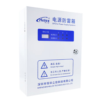 恒立信（Helox）380V电源防雷箱100KA 一级浪涌保护器电源避雷箱雷电计数器HM1-100