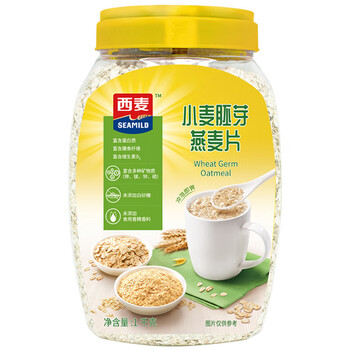 西麦小麦胚芽燕麦片1000g 全谷物营养早餐无额外添加蔗糖