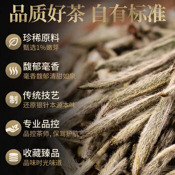 传奇会茶叶 福鼎白茶白毫银针礼盒装300g 老白茶紧压茶饼自己喝送礼