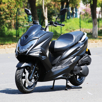 宏图3代150cc国四电喷踏板车摩托车燃油碟刹四冲程可上牌黑色150可