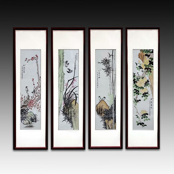 手绘梅兰竹菊画型号规格- 京东