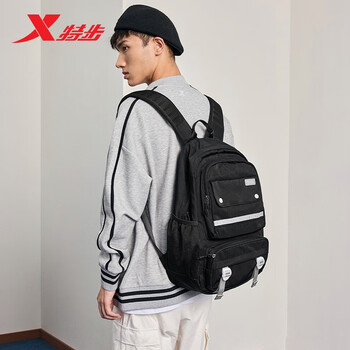 特步情侣学生户外运动时尚百搭大容量双肩包 黑 均码 特步情侣学生户外运动时尚百搭大容量双肩包 黑 均码