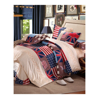 加厚保暖超柔双面绒被套珊瑚绒纯色床单床上用品 国旗 1.5m(5英尺)床