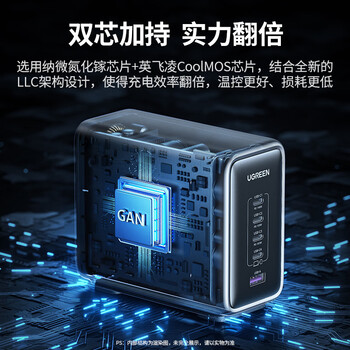 绿联300W氮化镓充电器套装桌面充电站PPS/PD100WType-C快充头适用苹果18/17MacbookPro笔记本电脑大疆