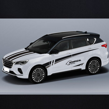 捷途x70plus车贴x70车身拉花运动装饰贴改装腰线彩条贴纸 款式1机盖贴