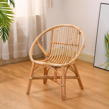 皇藤顺意民宿风真藤椅休闲阳台小桌椅家用单人靠背椅藤编织懒人三件套